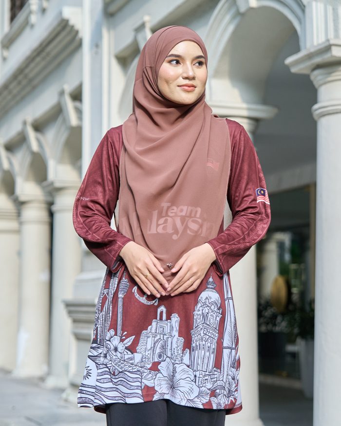 Muslimah Jersey Jiwa Merdeka - Pertiwi Brown - Image 3