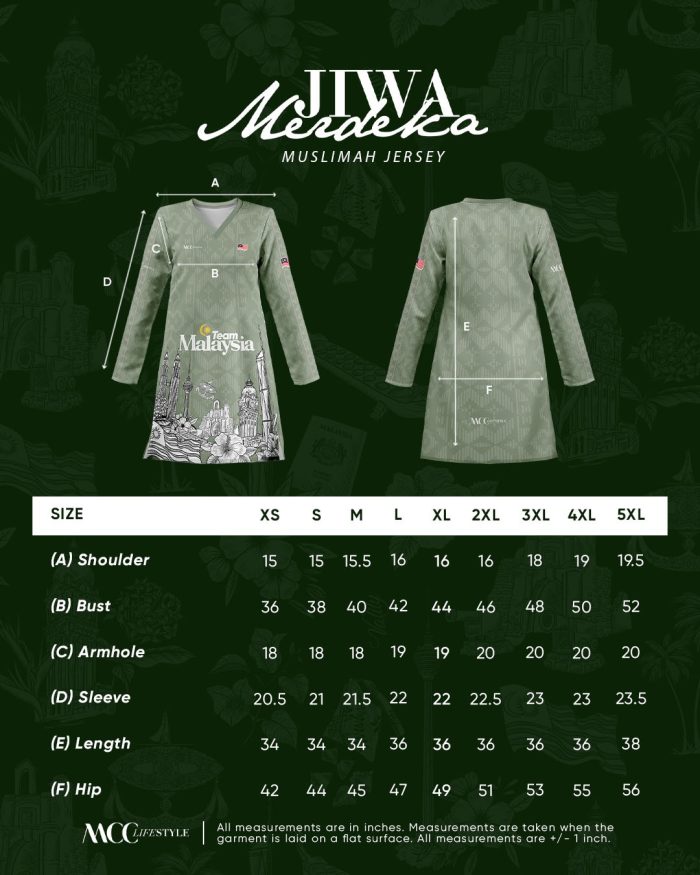 Muslimah Jersey Jiwa Merdeka - Perkasa Black - Image 8