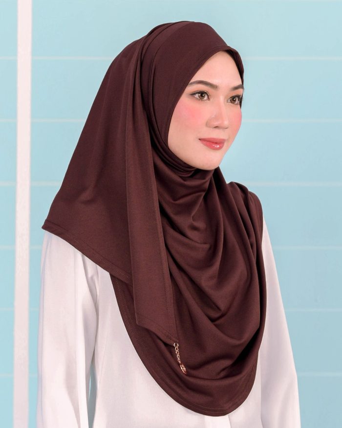 Tudung Sarung Instant Lunia (L) - Wood Brown
