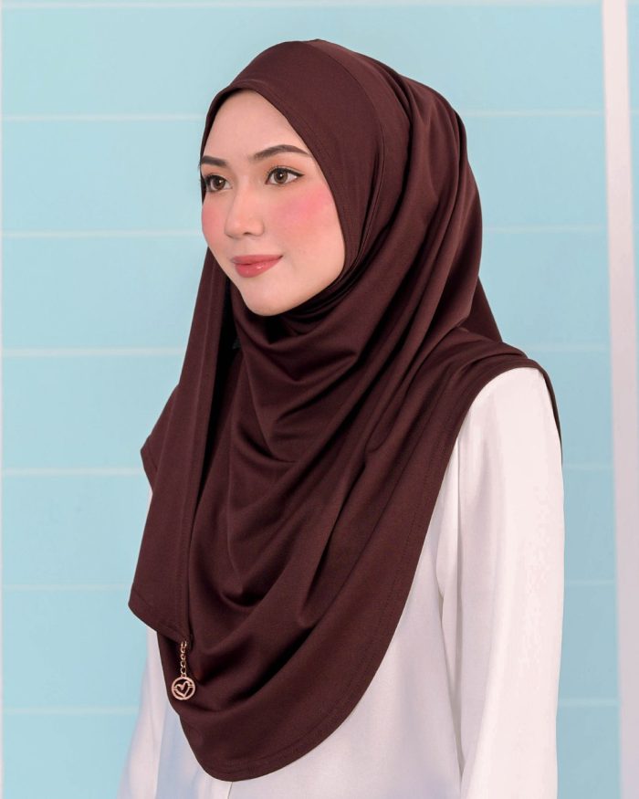 Tudung Sarung Instant Lunia (L) - Wood Brown - Image 2