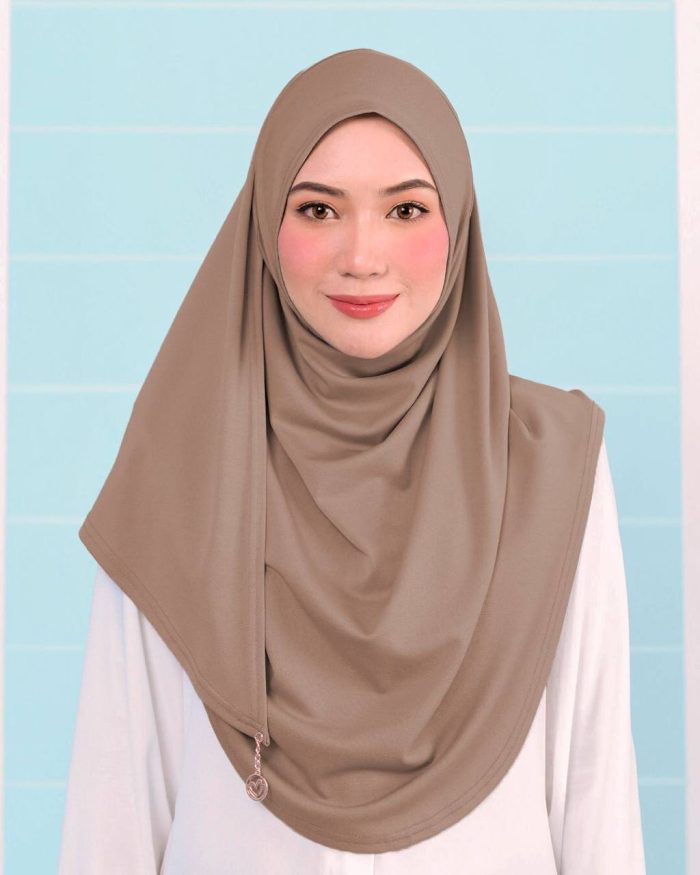 Tudung Sarung Instant Lunia (L) - Tortilla Brown - Image 2