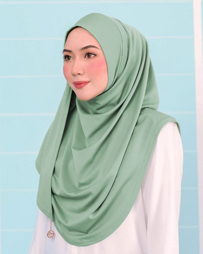 Tudung Sarung Instant Lunia (L) - Tea Green - Image 3