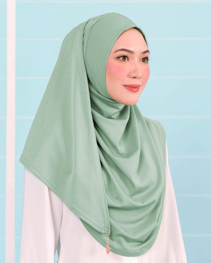 Tudung Sarung Instant Lunia (L) - Tea Green - Image 2