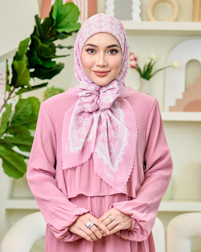 Valily Tudung Bawal Cotton Voile Essaouira - Azria Pink - Image 7