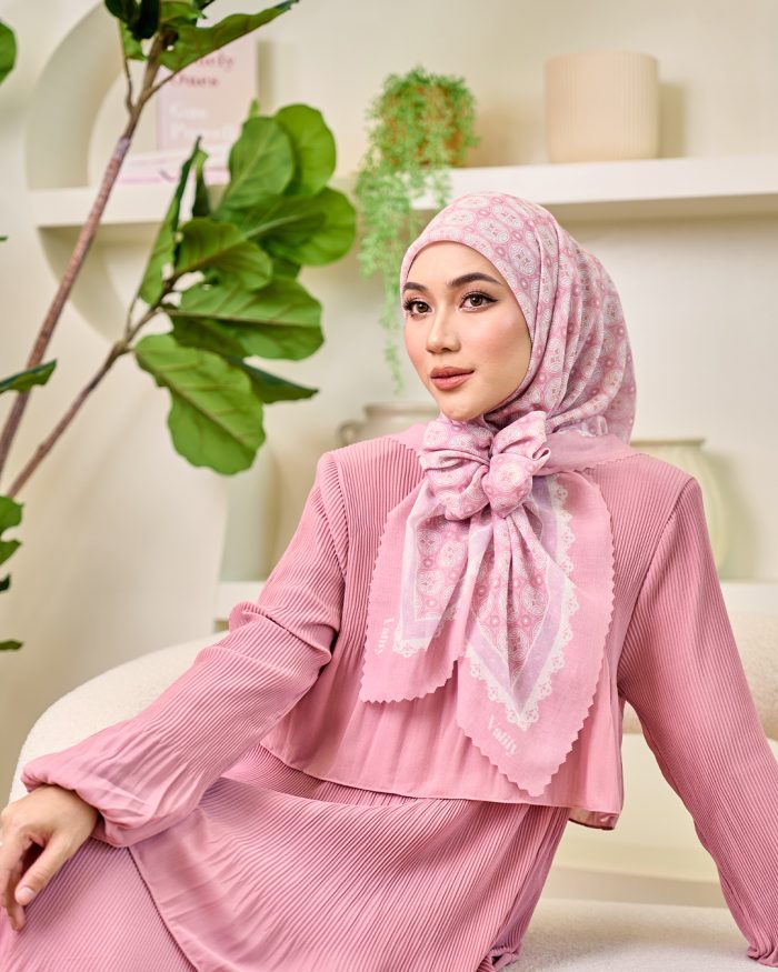 Valily Tudung Bawal Cotton Voile Essaouira - Azria Pink - Image 2