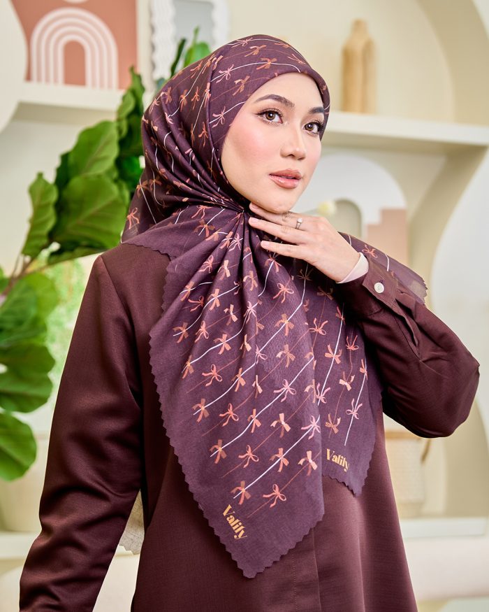 Valily Tudung Bawal Cotton Voile Essaouira - Hera Brown