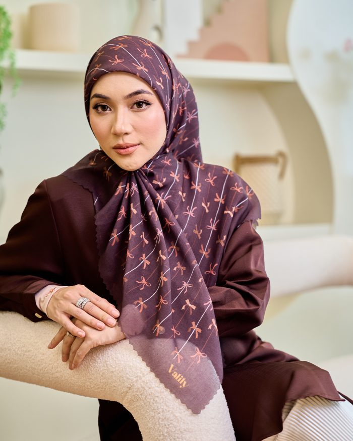 Valily Tudung Bawal Cotton Voile Essaouira - Hera Brown - Image 2