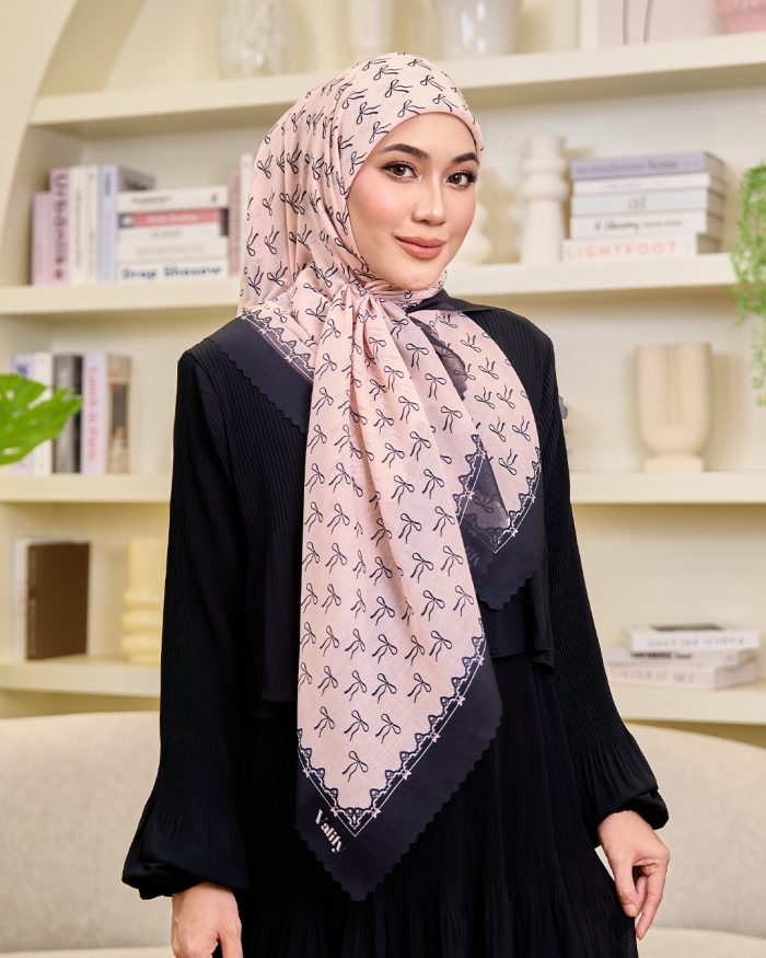 Valily Tudung Bawal Cotton Voile Essaouira - Zera Peach