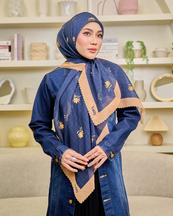 Valily Tudung Bawal Cotton Voile Essaouira - Zyra Navy