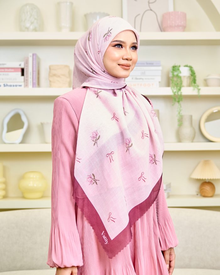 Valily Tudung Bawal Cotton Voile Essaouira - Zyra Pink - Image 5