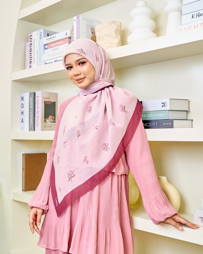 Valily Tudung Bawal Cotton Voile Essaouira - Zyra Pink