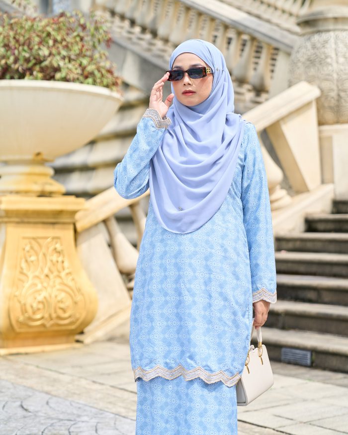 Baju Kurung Sulam Sultanah - Kasturi Sky Blue - Image 3