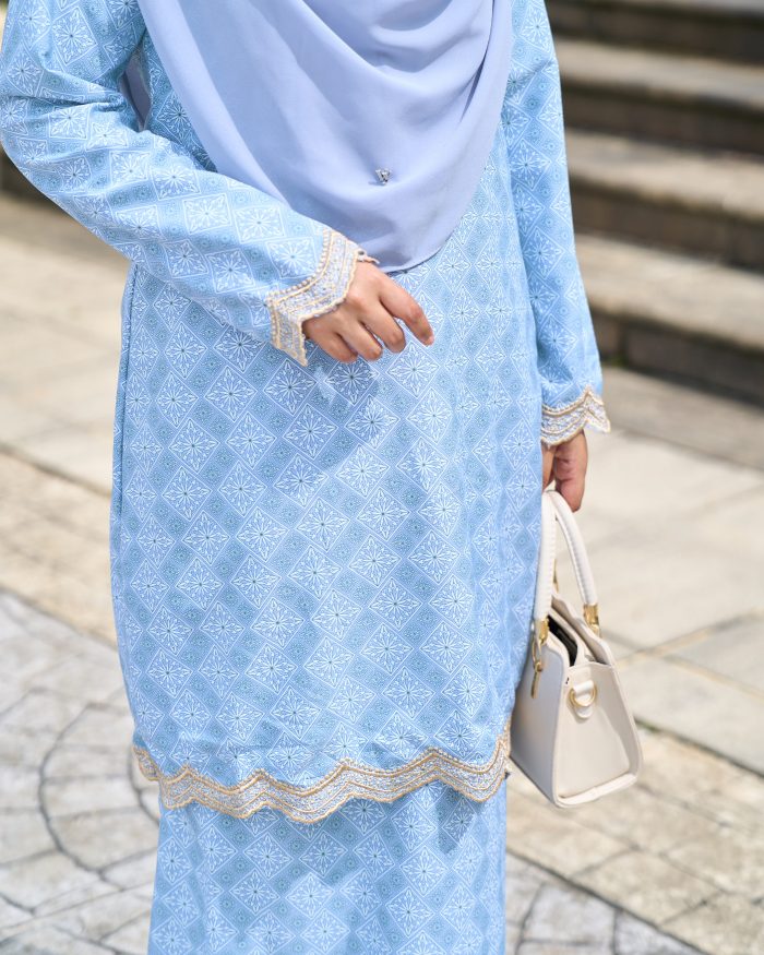 Baju Kurung Sulam Sultanah - Kasturi Sky Blue - Image 4