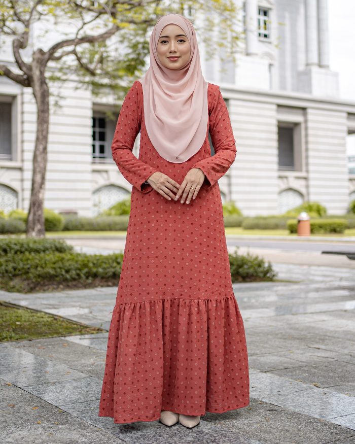 Dress Ruffle Lasha - Terracotta