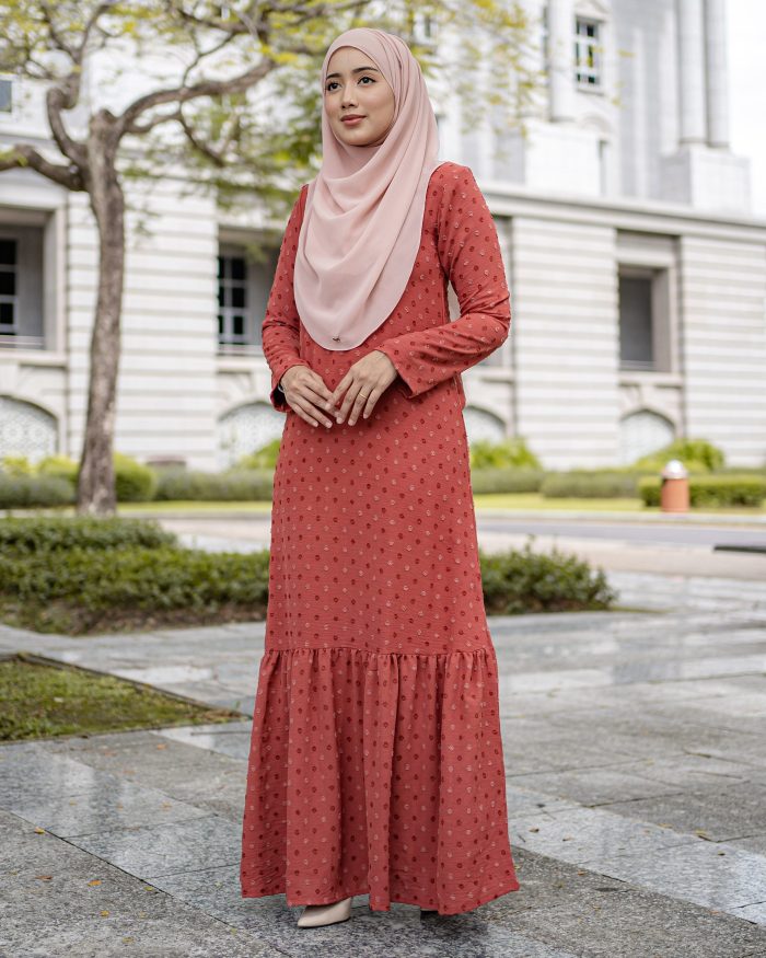 Dress Ruffle Lasha - Terracotta - Image 2