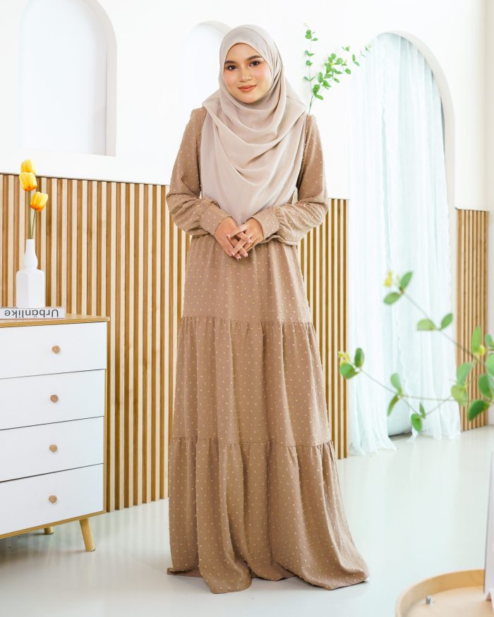 Dress Ruffle Linda - Almond Brown