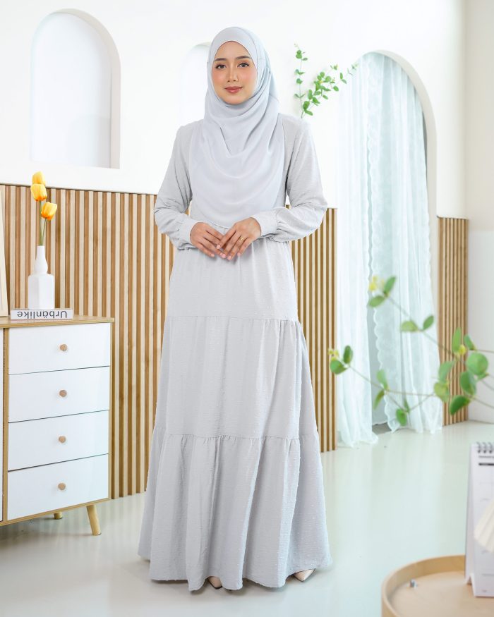 Dress Ruffle Linda - Light Grey