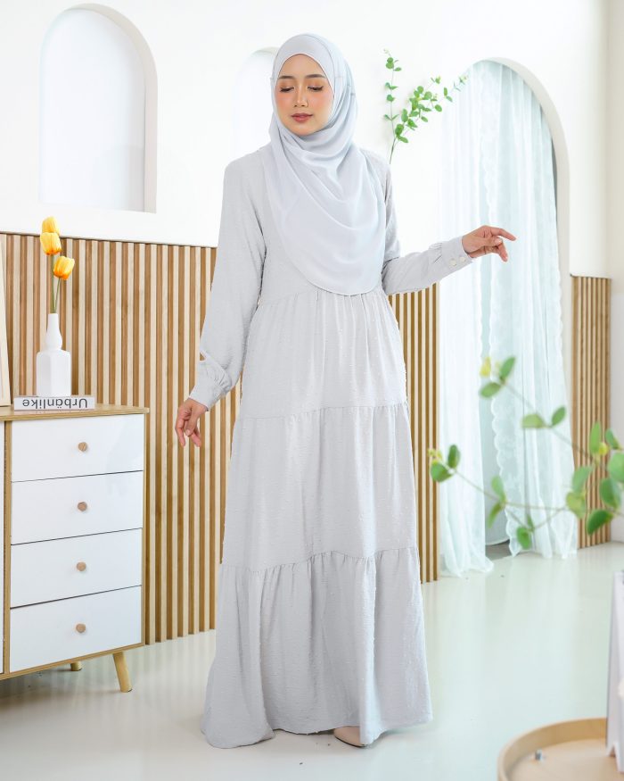 Dress Ruffle Linda - Light Grey - Image 6