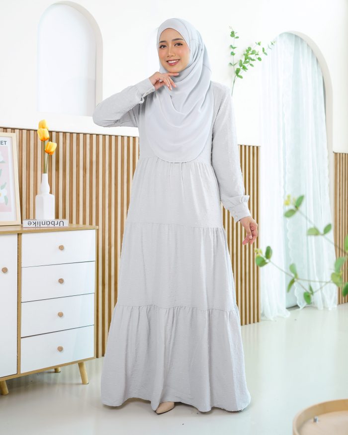 Dress Ruffle Linda - Light Grey - Image 4