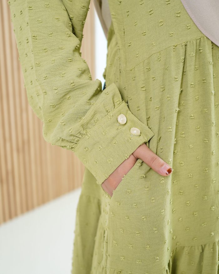 Dress Ruffle Linda - Lime Green - Image 3