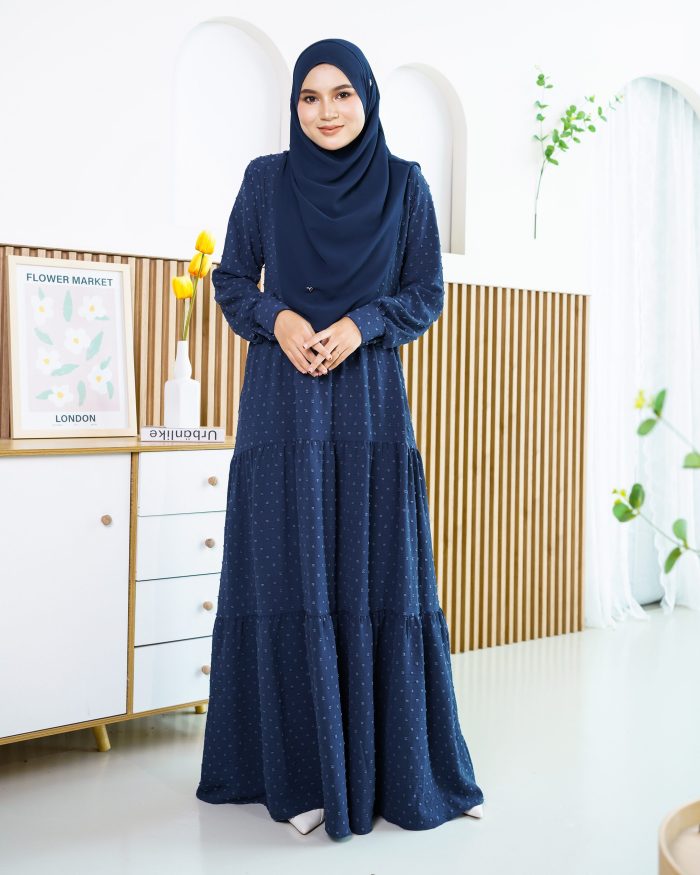 Dress Ruffle Linda - Navy Blue - Image 3