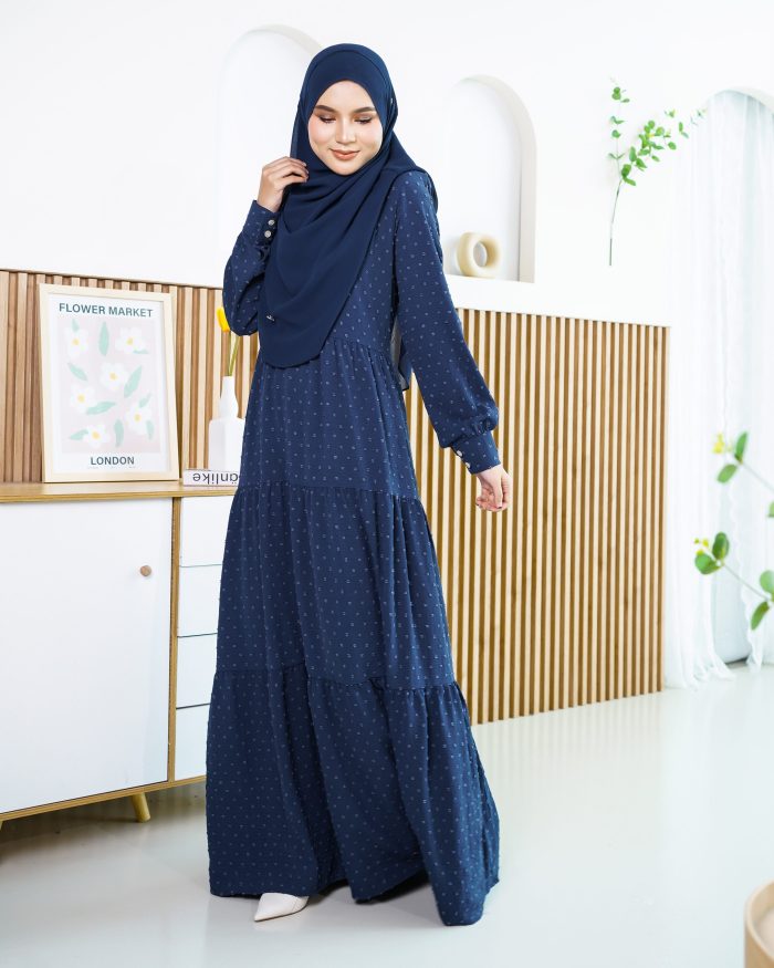 Dress Ruffle Linda - Navy Blue - Image 4