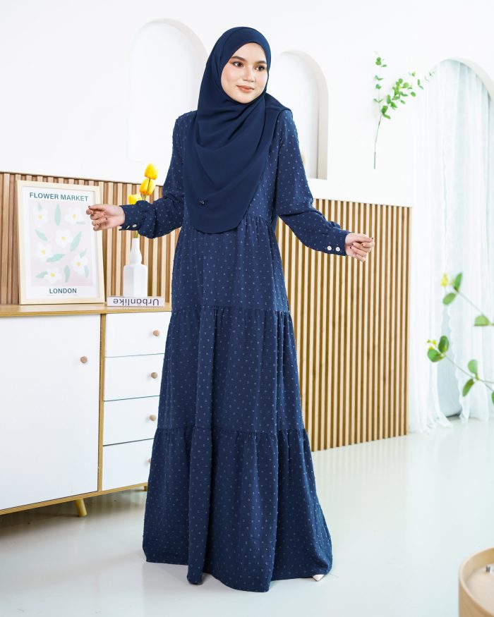 Dress Ruffle Linda - Navy Blue - Image 5