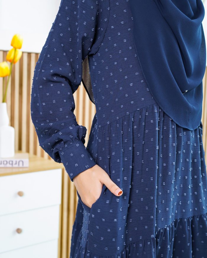 Dress Ruffle Linda - Navy Blue - Image 2