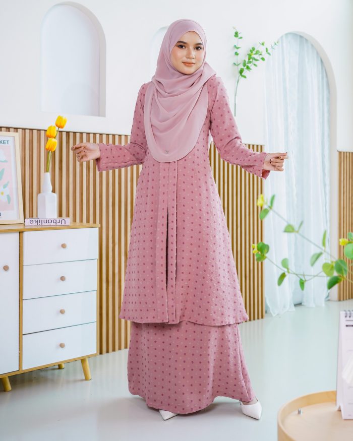 Baju Kebarung Lehana - Cotton Pink - Image 5