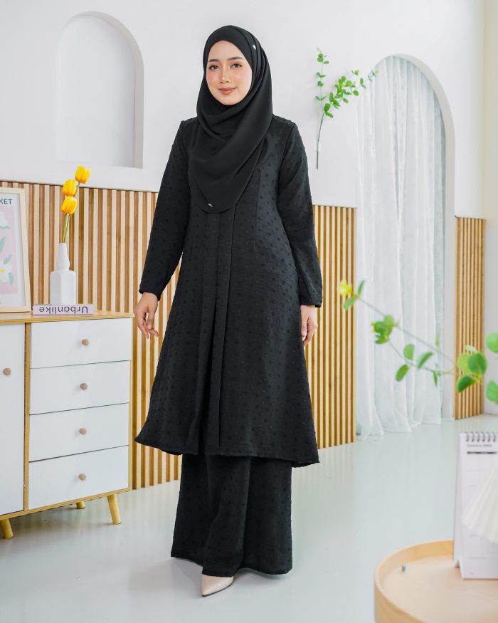 Baju Kebarung Lehana - Matte Black - Image 5