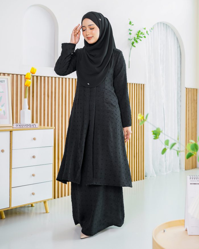 Baju Kebarung Lehana - Matte Black - Image 3