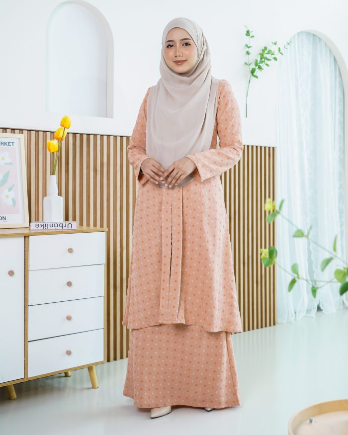 Baju Kebarung Lehana - Peach Pearl - Image 4