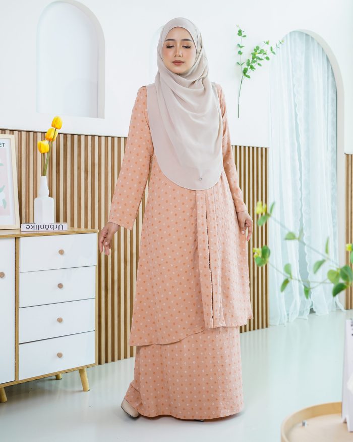 Baju Kebarung Lehana - Peach Pearl - Image 3