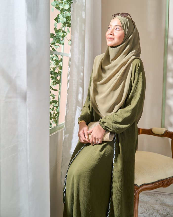 Abaya Sulam Shayla - Army Green - Image 4