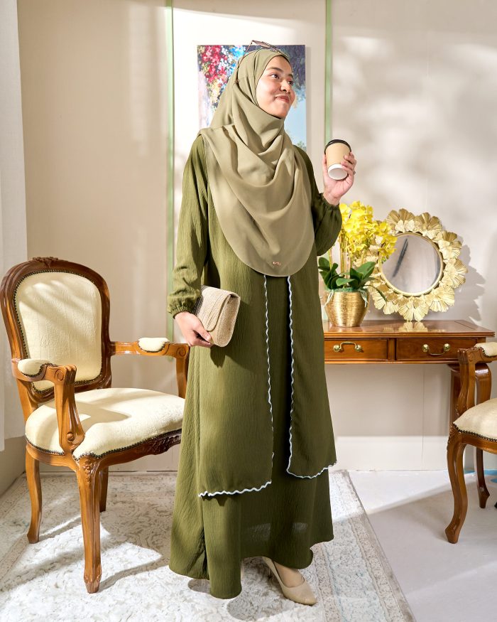 Abaya Sulam Shayla - Army Green - Image 3