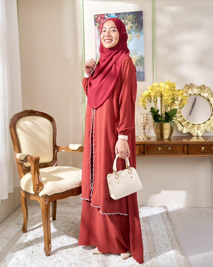 Abaya Sulam Shayla - Brick Red