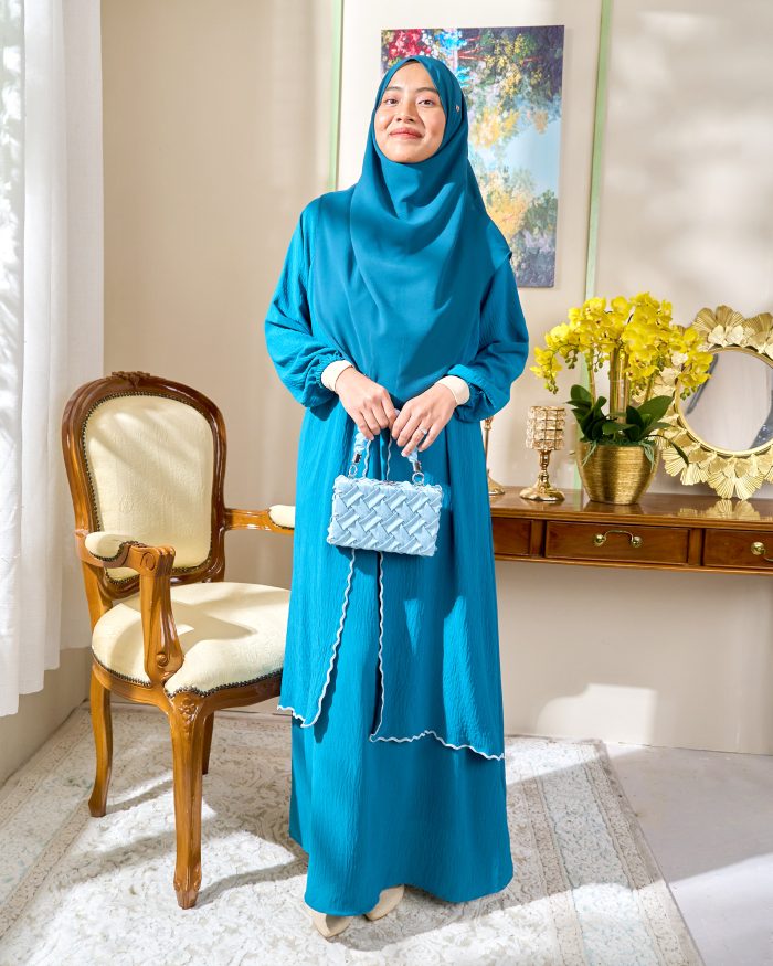 Abaya Sulam Shayla - Deep Turquoise - Image 2