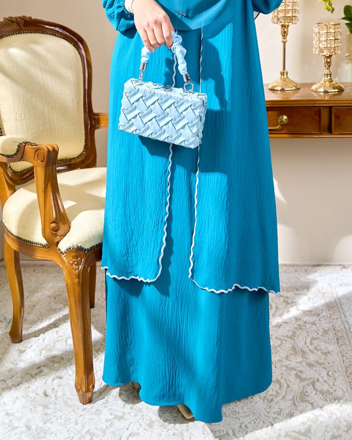 Abaya Sulam Shayla - Deep Turquoise - Image 4
