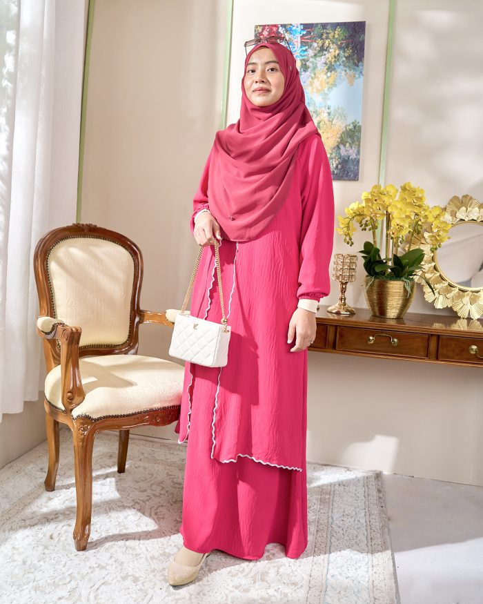 Abaya Sulam Shayla - Fushia Pink - Image 2