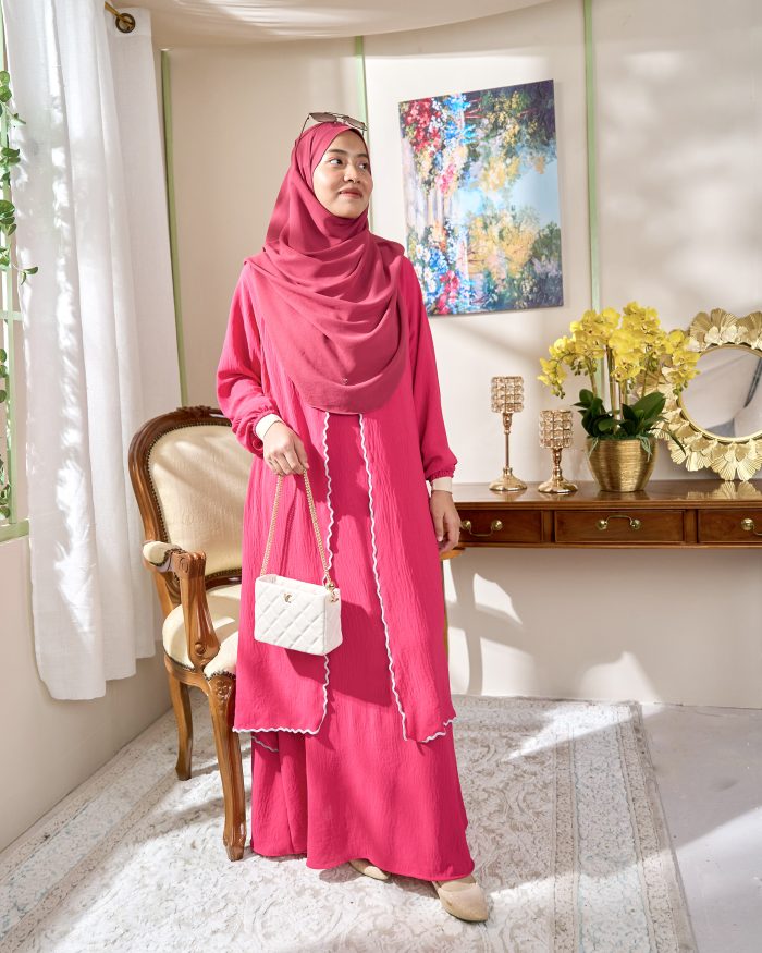 Abaya Sulam Shayla - Fushia Pink - Image 4