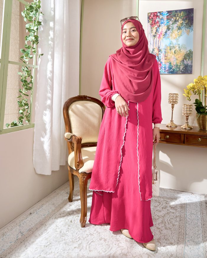 Abaya Sulam Shayla - Fushia Pink