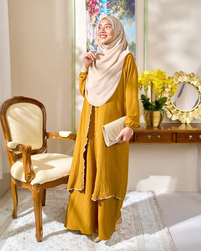 Abaya Sulam Shayla - Gold Ochre