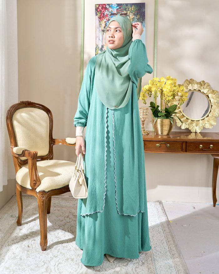 Abaya Sulam Shayla - Green Tea - Image 2