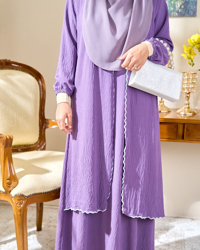 Abaya Sulam Shayla - Iris Purple - Image 4