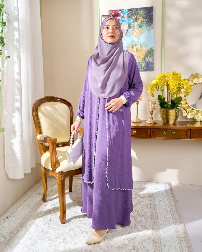 Abaya Sulam Shayla - Iris Purple - Image 2