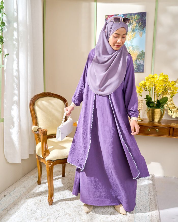 Abaya Sulam Shayla - Iris Purple - Image 3