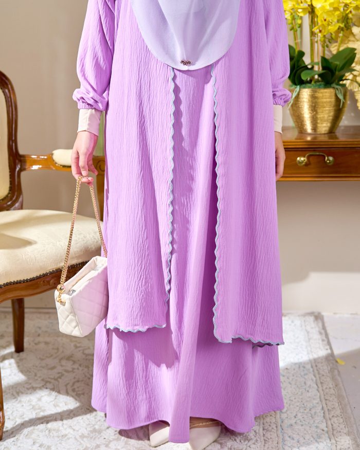 Abaya Sulam Shayla - Lilac Purple - Image 3