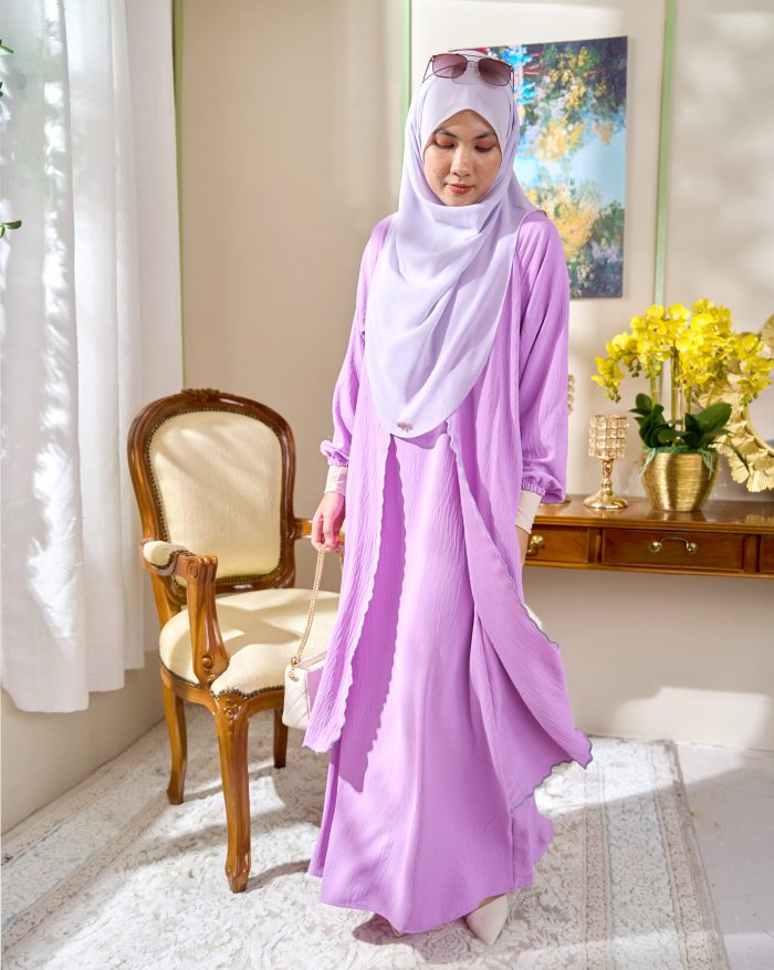 Abaya Sulam Shayla - Lilac Purple - Image 2