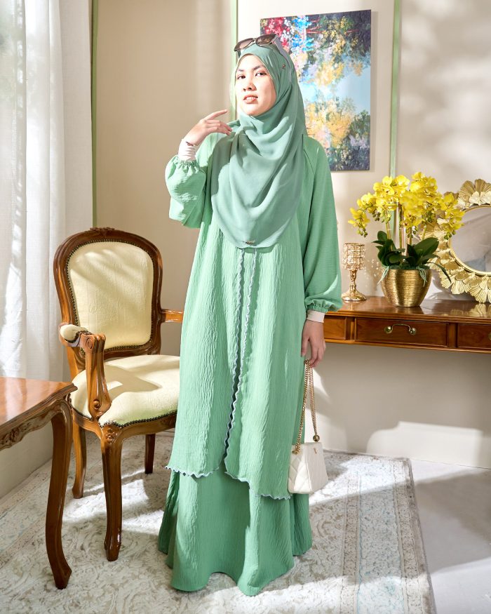 Abaya Sulam Shayla - Minty Aqua