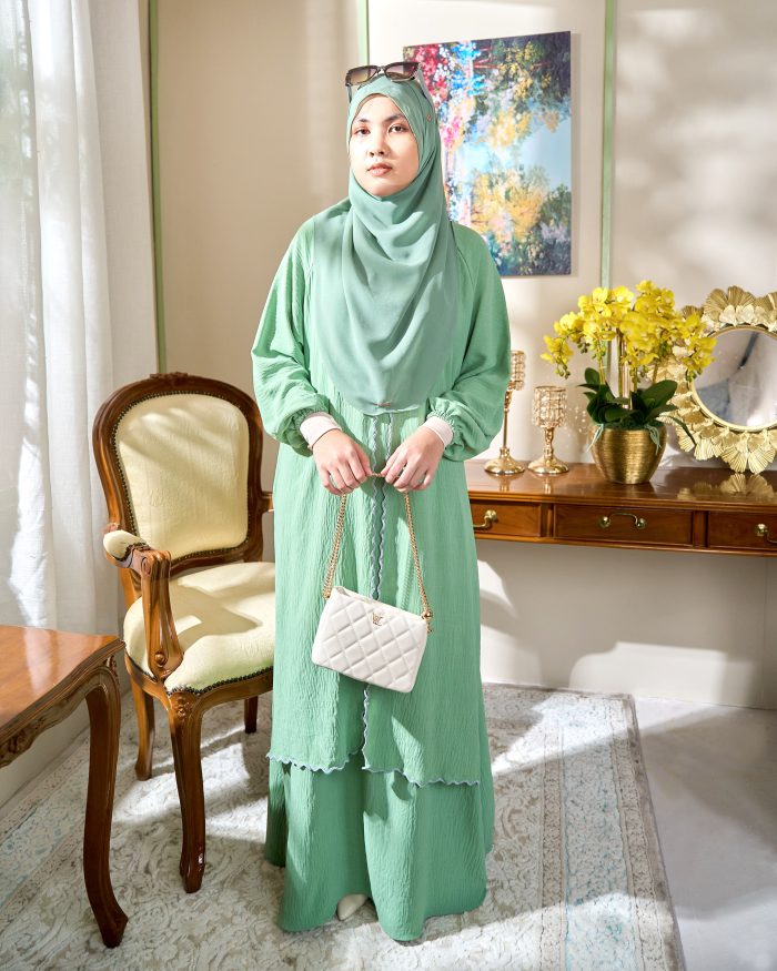 Abaya Sulam Shayla - Minty Aqua - Image 3